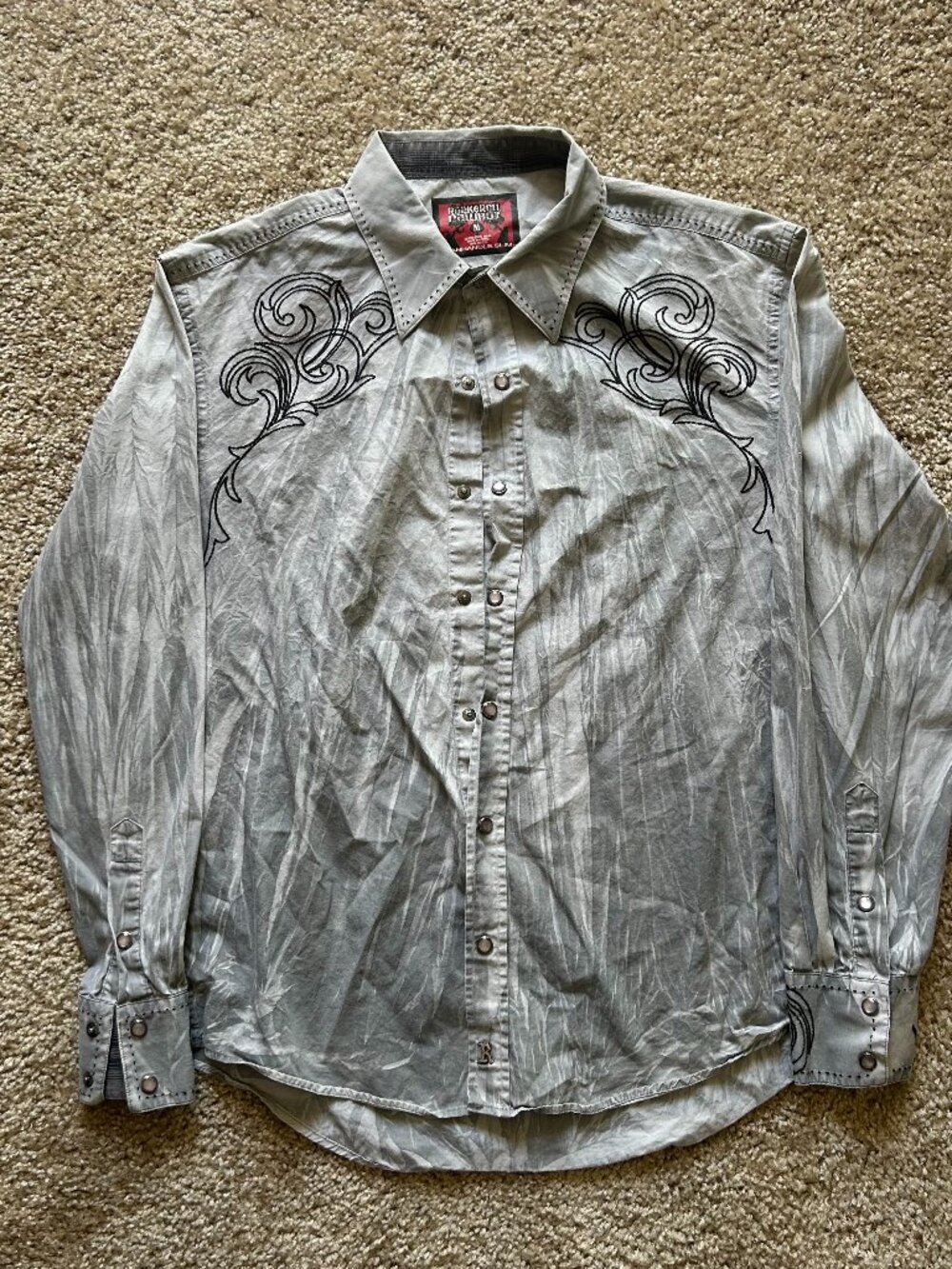 Rock & Roll Cowboy Y2K Western Button Up Shirt Size Medium